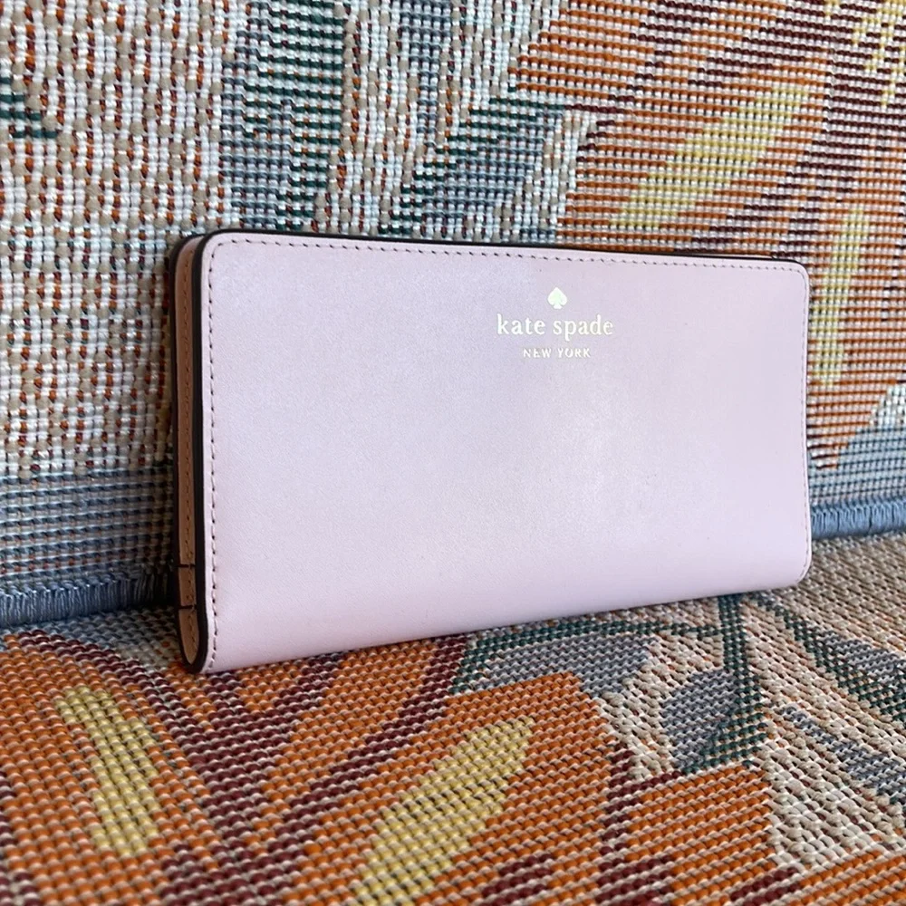 Kate Spade Schuyler Large Slim Bifold Wallet Clutch 
Chalk Pink 
NWT - Picture 16 of 16